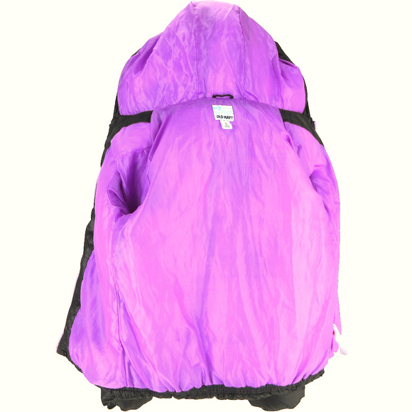 SOLD Old Navy Girls Puffer Jacket Large Black Hood - Picture 6 of 8